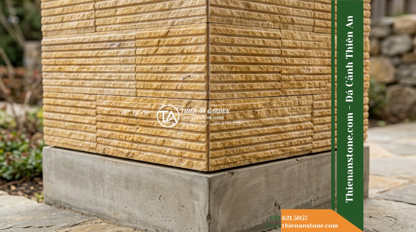 Đá răng lược thạch anh vàng Nghệ An | Thạch anh vàng Nghệ An | 10×50 cm