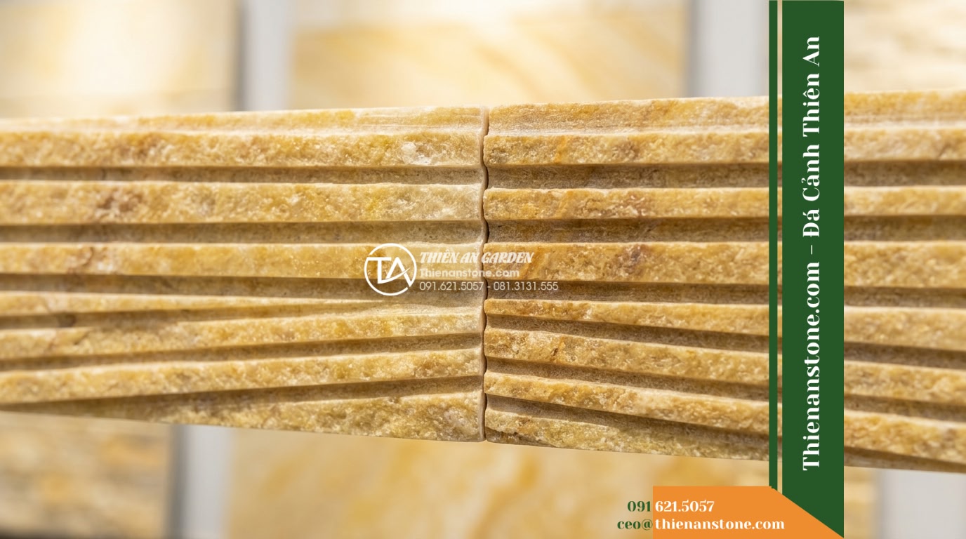 Đá răng lược thạch anh vàng Nghệ An | Thạch anh vàng Nghệ An | 10×50 cm