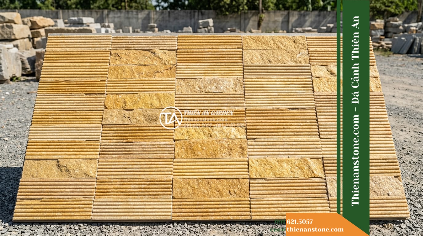 Đá răng lược thạch anh vàng Nghệ An | Thạch anh vàng Nghệ An | 10×50 cm