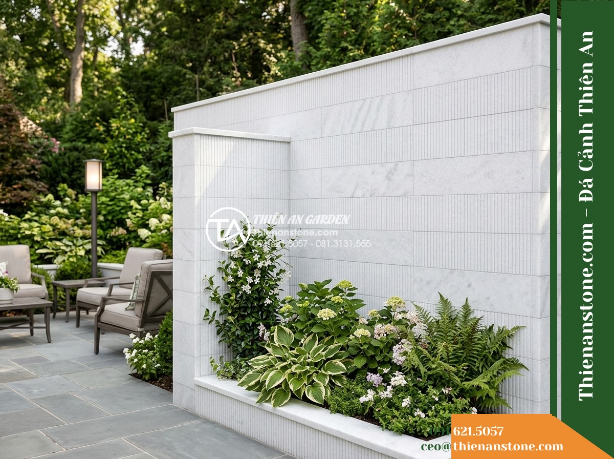 Đá răng lược trắng muối Yên Bái | Marble tinh thể trắng Yên Bái | 10×50 cm