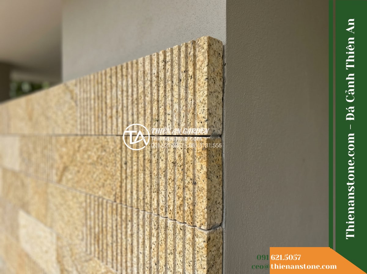 Đá răng lược vàng Bình Định | Granite / Marble vàng Bình Định | 10×50 cm