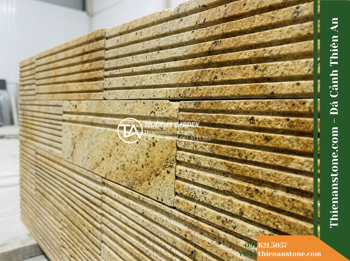 Đá răng lược vàng Bình Định | Granite / Marble vàng Bình Định | 10×50 cm