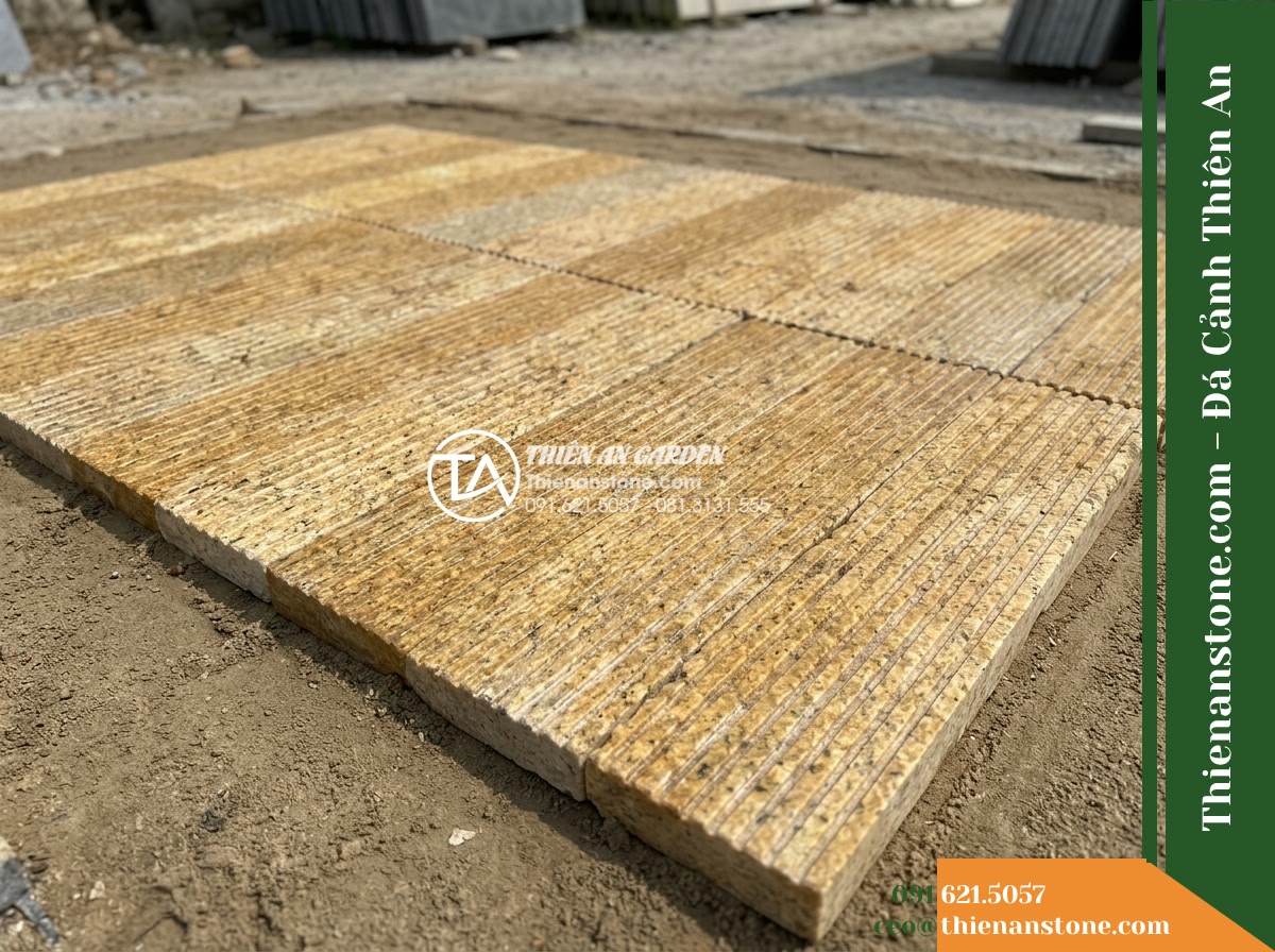 Đá răng lược vàng Bình Định | Granite / Marble vàng Bình Định | 10×50 cm