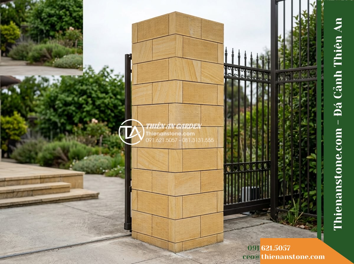 Đá răng lược vàng Quỳ Hợp | Đá vôi vàng Quỳ Hợp | 10×40 cm