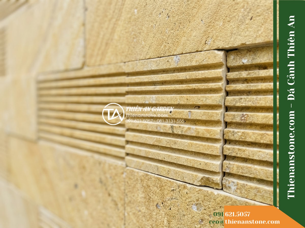 Đá răng lược vàng Quỳ Hợp | Đá vôi vàng Quỳ Hợp | 10×40 cm