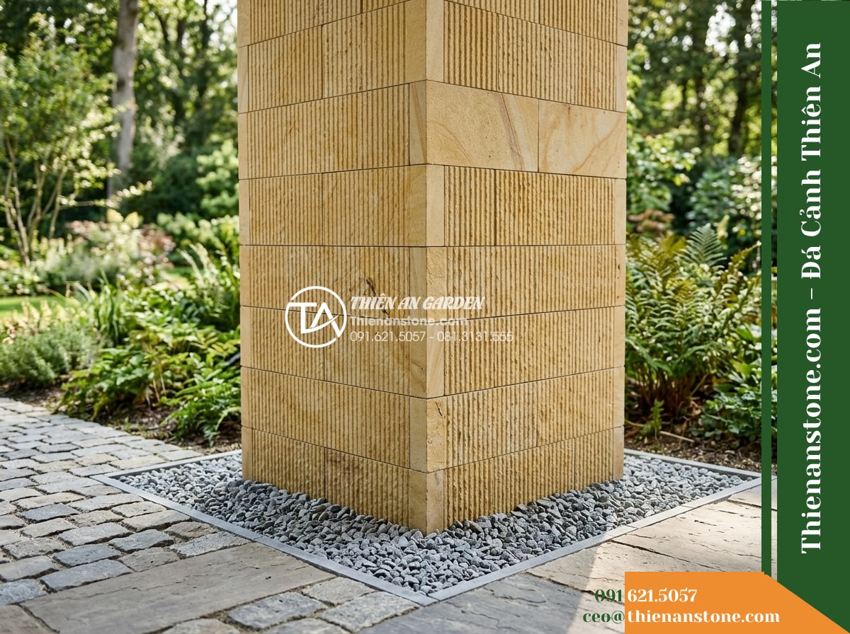 Đá răng lược vàng Quỳ Hợp | Đá vôi vàng Quỳ Hợp | 10×40 cm