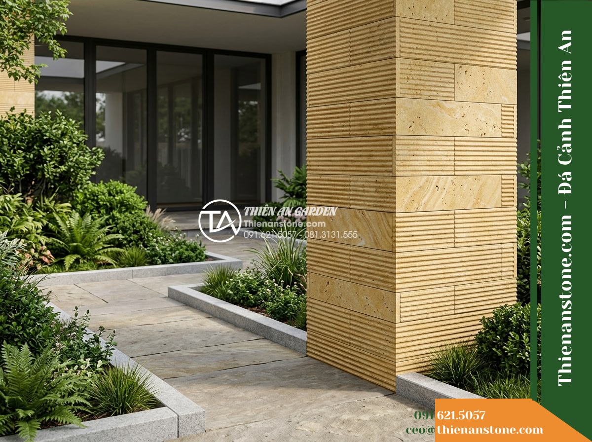 Đá răng lược vàng Quỳ Hợp | Đá vôi vàng Quỳ Hợp | 10×40 cm