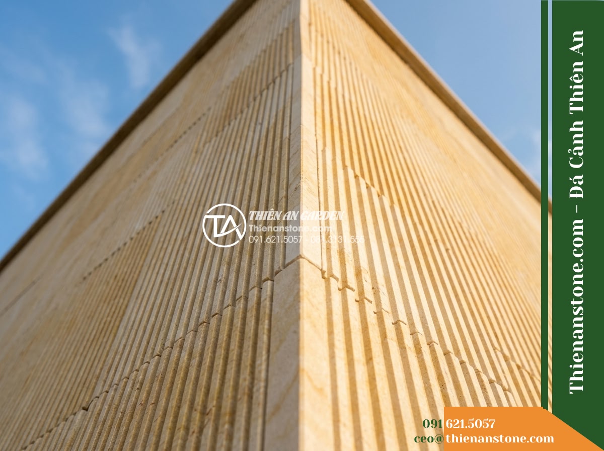 Đá răng lược vàng Quỳ Hợp | Đá vôi vàng Quỳ Hợp | 10×40 cm