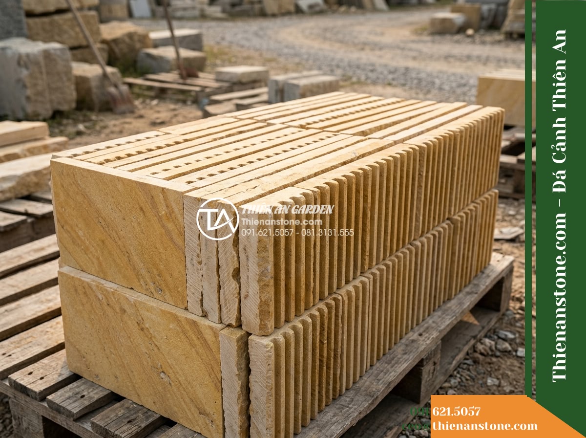 Đá răng lược vàng Quỳ Hợp | Đá vôi vàng Quỳ Hợp | 10×40 cm