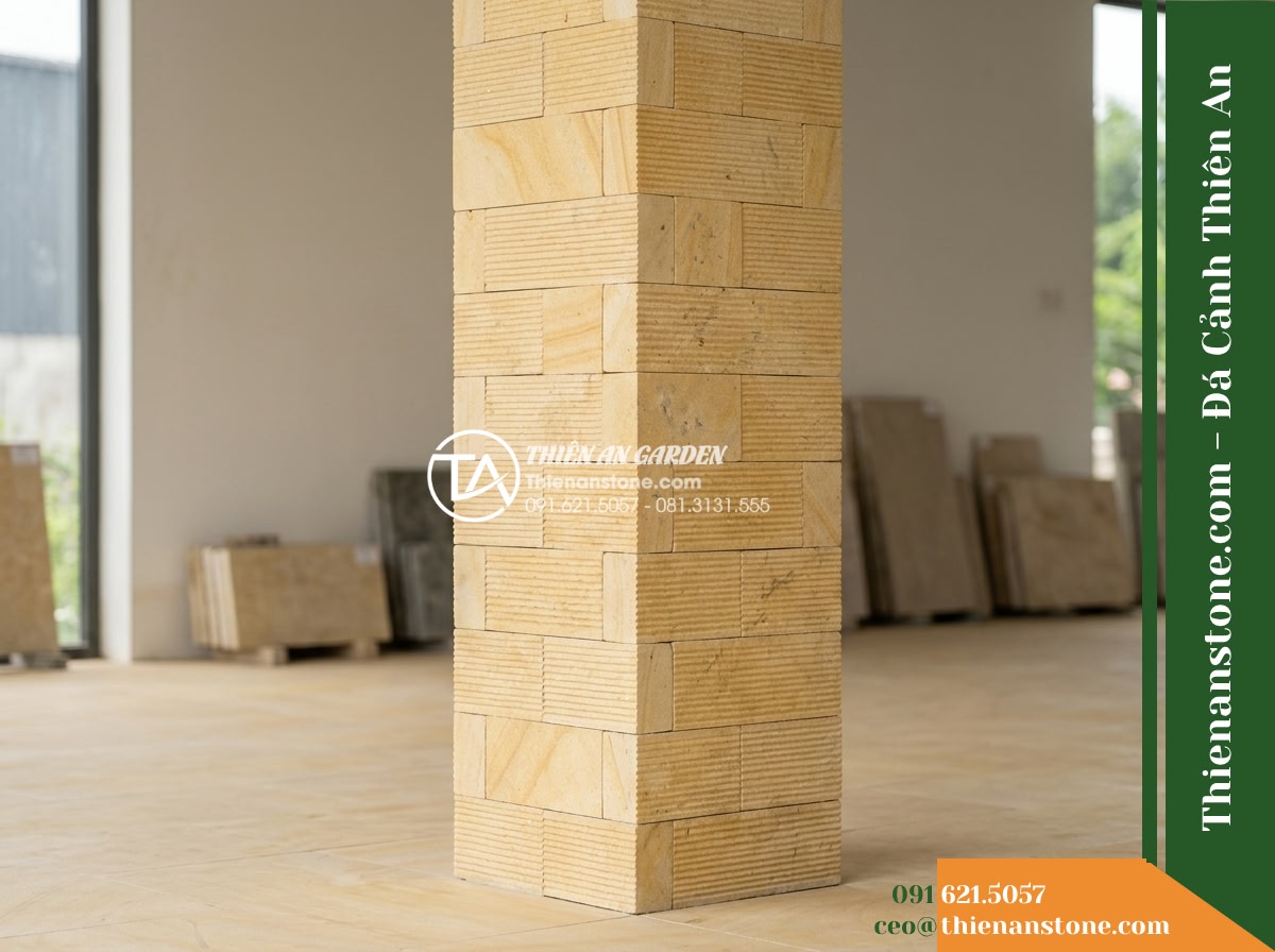 Đá răng lược vàng Quỳ Hợp | Đá vôi vàng Quỳ Hợp | 10×40 cm