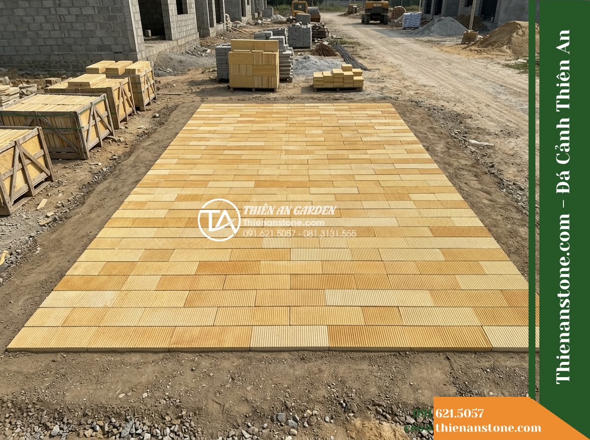 Đá răng lược vàng Quỳ Hợp | Đá vôi vàng Quỳ Hợp | 10×40 cm