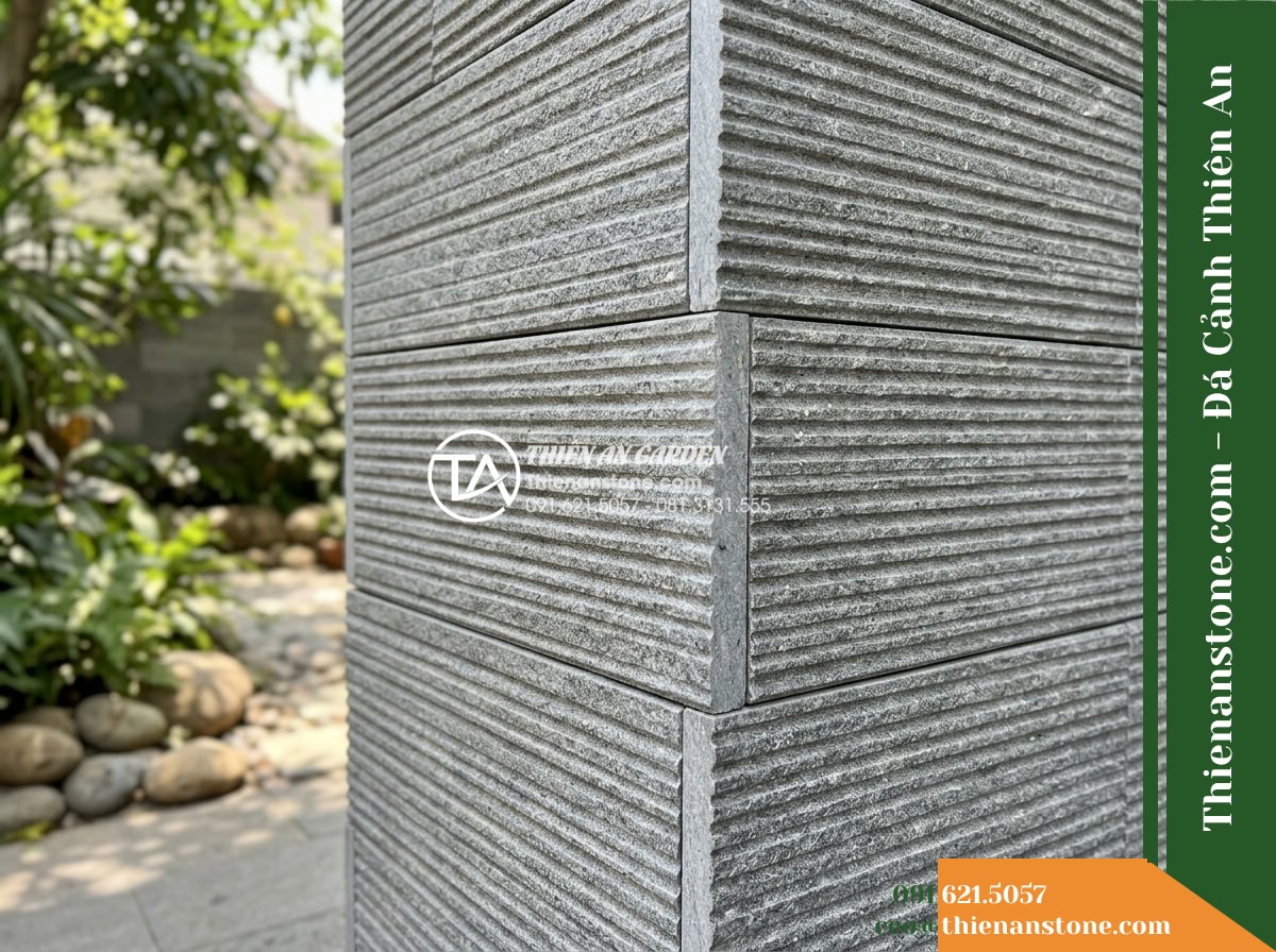Đá răng lược xám ánh kim Yên Bái | Thạch anh xám Yên Bái | 10×50 cm