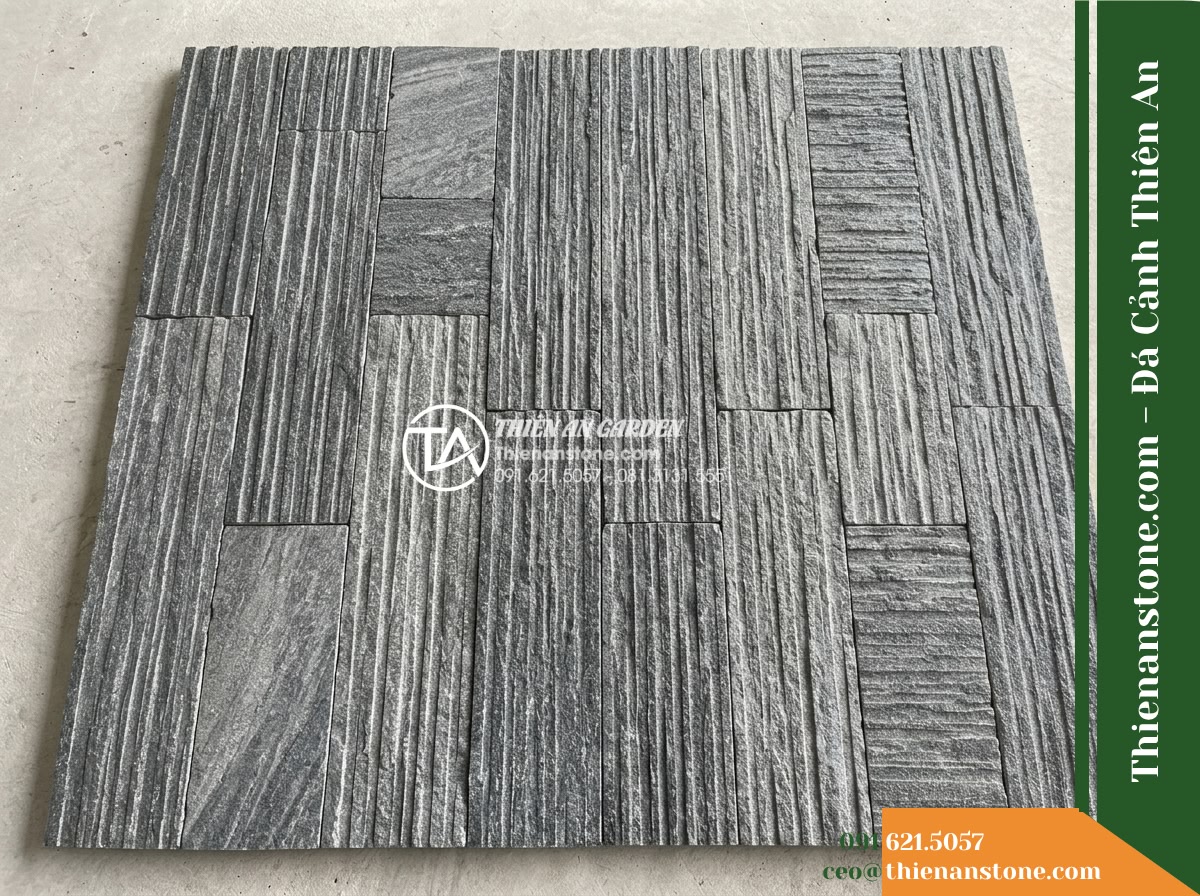 Đá răng lược xám ánh kim Yên Bái | Thạch anh xám Yên Bái | 10×50 cm