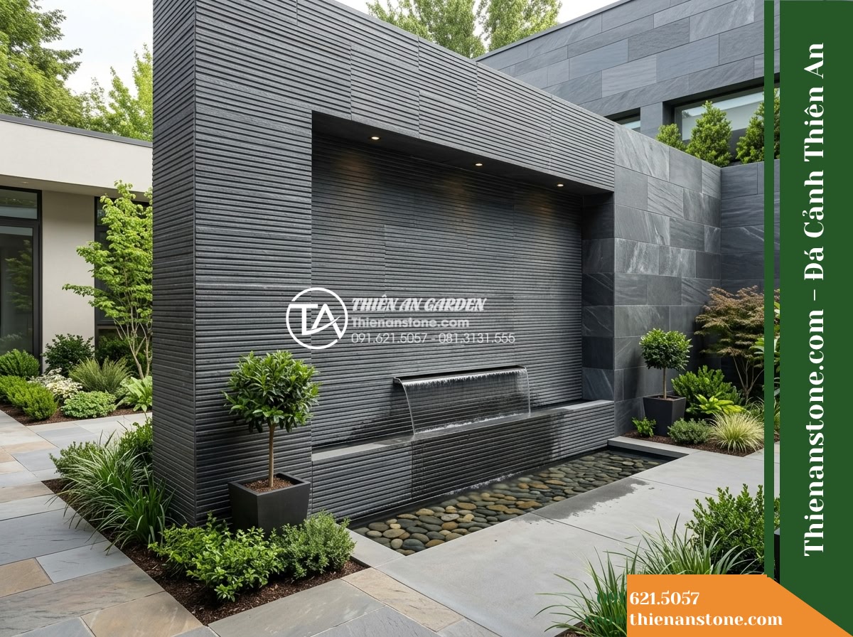 Đá răng lược xám đen Hòa Bình | Slate xám đen Hòa Bình | 10×50 cm