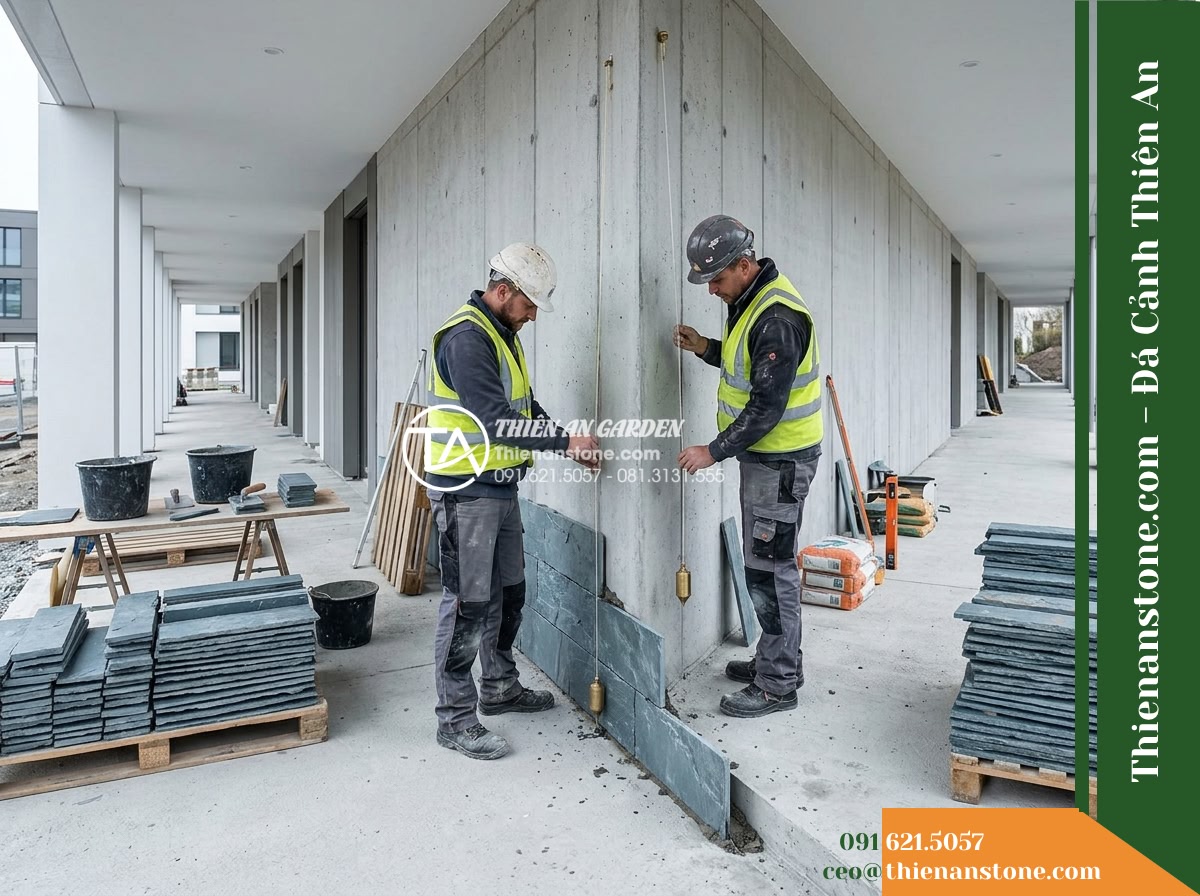 Đá răng lược xám xanh Lai Châu | Slate xám xanh Lai Châu | 10×50 cm