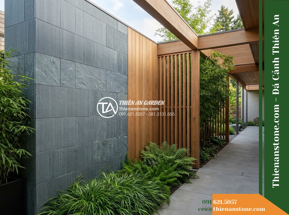 Đá răng lược xám xanh Lai Châu | Slate xám xanh Lai Châu | 10×50 cm