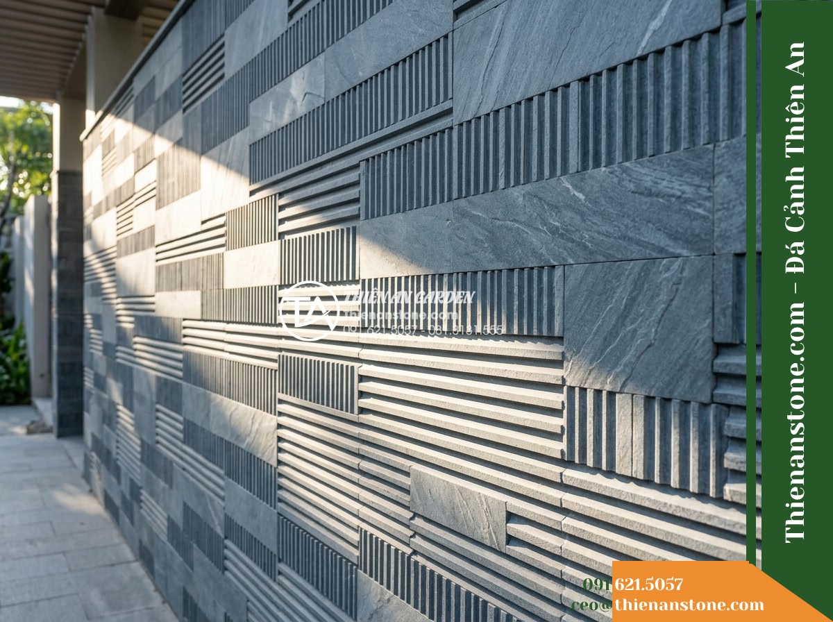 Đá răng lược xám xanh Lai Châu | Slate xám xanh Lai Châu | 10×50 cm
