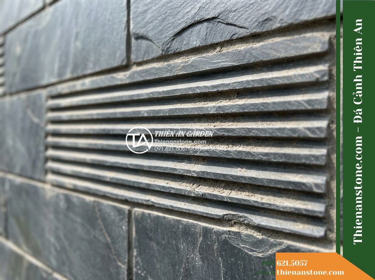 Đá răng lược xám xanh Lai Châu | Slate xám xanh Lai Châu | 10×50 cm