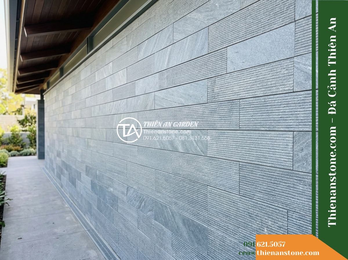 Đá răng lược xám xanh Lai Châu | Slate xám xanh Lai Châu | 10×50 cm