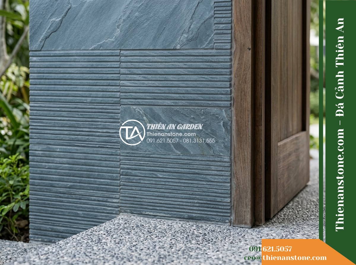 Đá răng lược xám xanh Lai Châu | Slate xám xanh Lai Châu | 10×50 cm