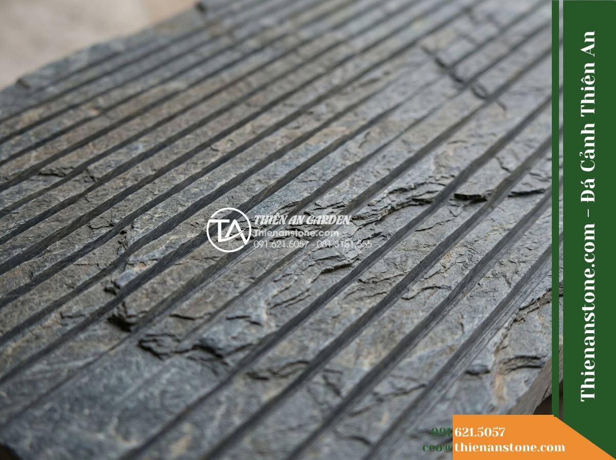 Đá răng lược xám xanh Lai Châu | Slate xám xanh Lai Châu | 10×50 cm