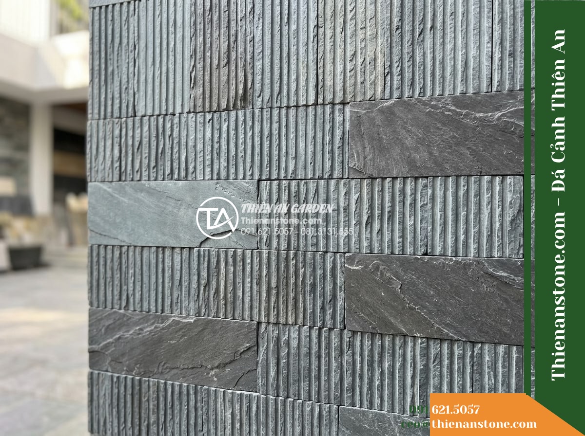Đá răng lược xám xanh Lai Châu | Slate xám xanh Lai Châu | 10×50 cm