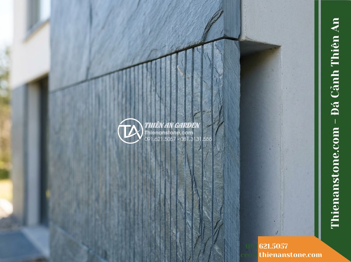 Đá răng lược xám xanh Lai Châu | Slate xám xanh Lai Châu | 10×50 cm
