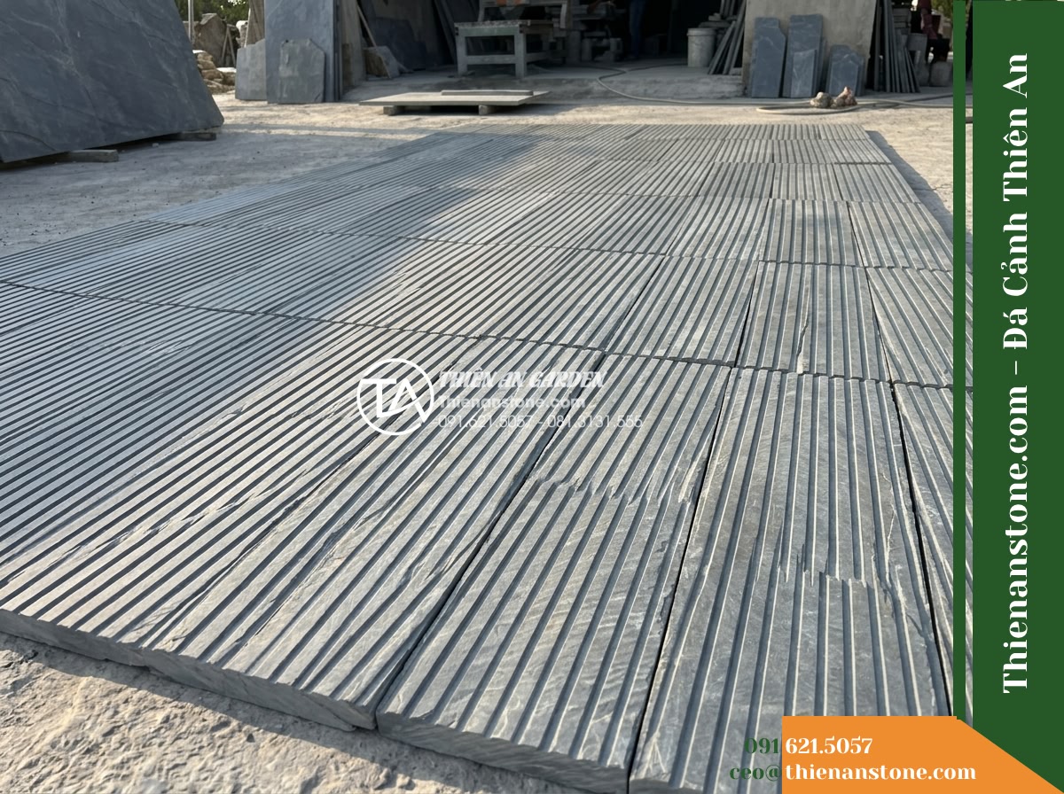 Đá răng lược xám xanh Lai Châu | Slate xám xanh Lai Châu | 10×50 cm