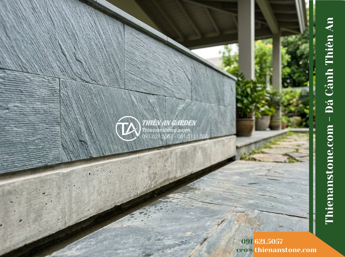 Đá răng lược xám xanh Lai Châu | Slate xám xanh Lai Châu | 10×50 cm