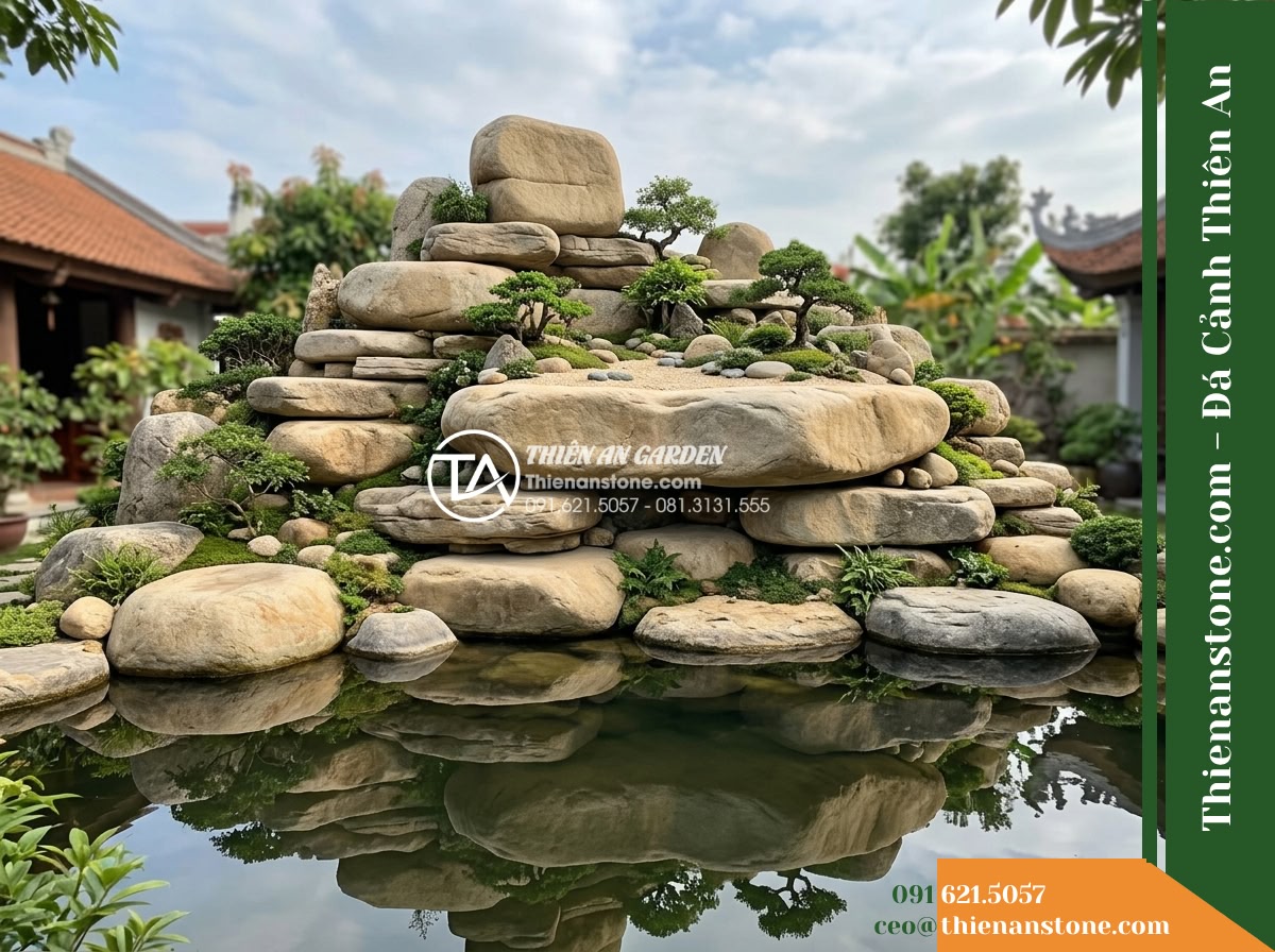 Đá Sơn Tầng (Khối lớn 140–220cm / ~1.8–4.5 tấn) | Chuyên xếp vách núi phân tầng ngang, tạo bình nguyên nhỏ trên lưng chừng núi.