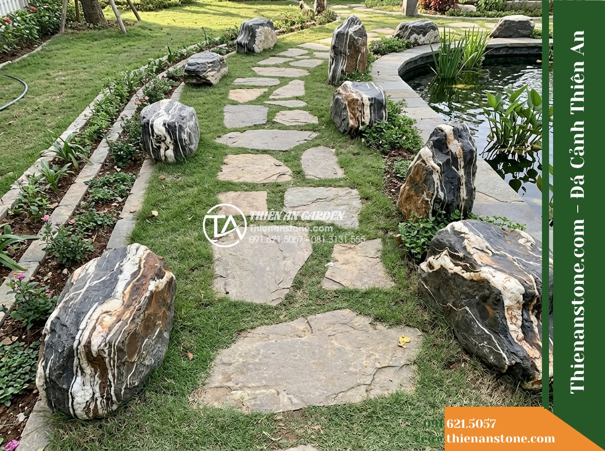 Đá Vân Vân Thạch (Khối điểm 50–80cm) | Chuyên làm điểm nhấn bờ hồ vân mây.