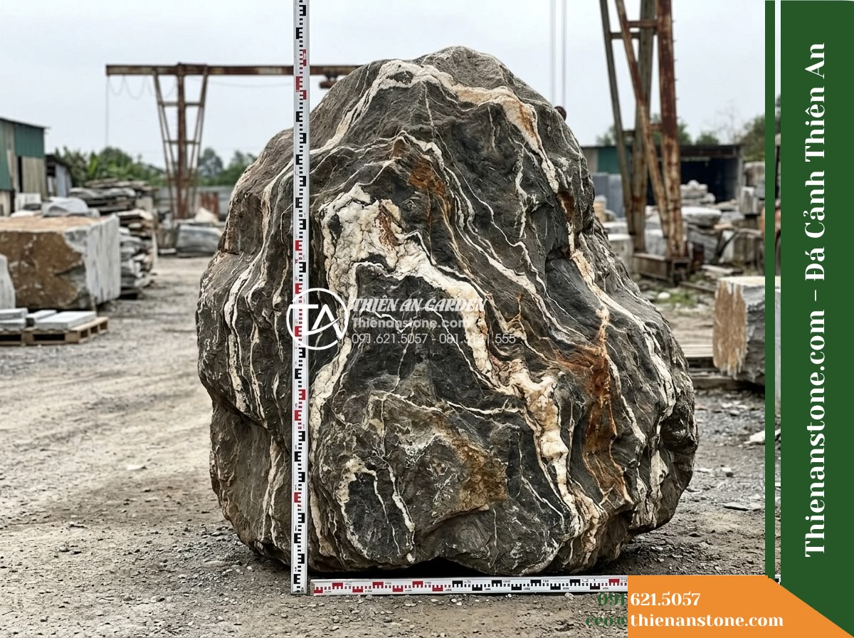 Đá Vũ Mây Thạch (Khối khủng 200–300cm / ~4–9 tấn) | Chuyên dựng vách núi đứng giật cấp, tạo thế núi hiểm trở, trùng điệp.