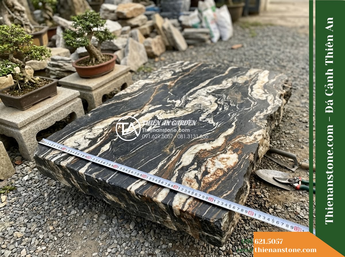 Đá Vũ Mây Thạch (Mảng lớn 60–120cm / ~200–600kg) | Chuyên gác mép tạo mỏm đá vươn ra (overhang) làm bệ đỡ cây cảnh.