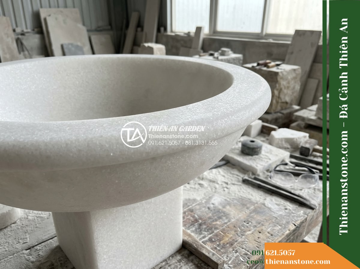 Đài Phun Bát Sâu Lòng Trào Nhẹ, Bát D75cm Cao 65cm