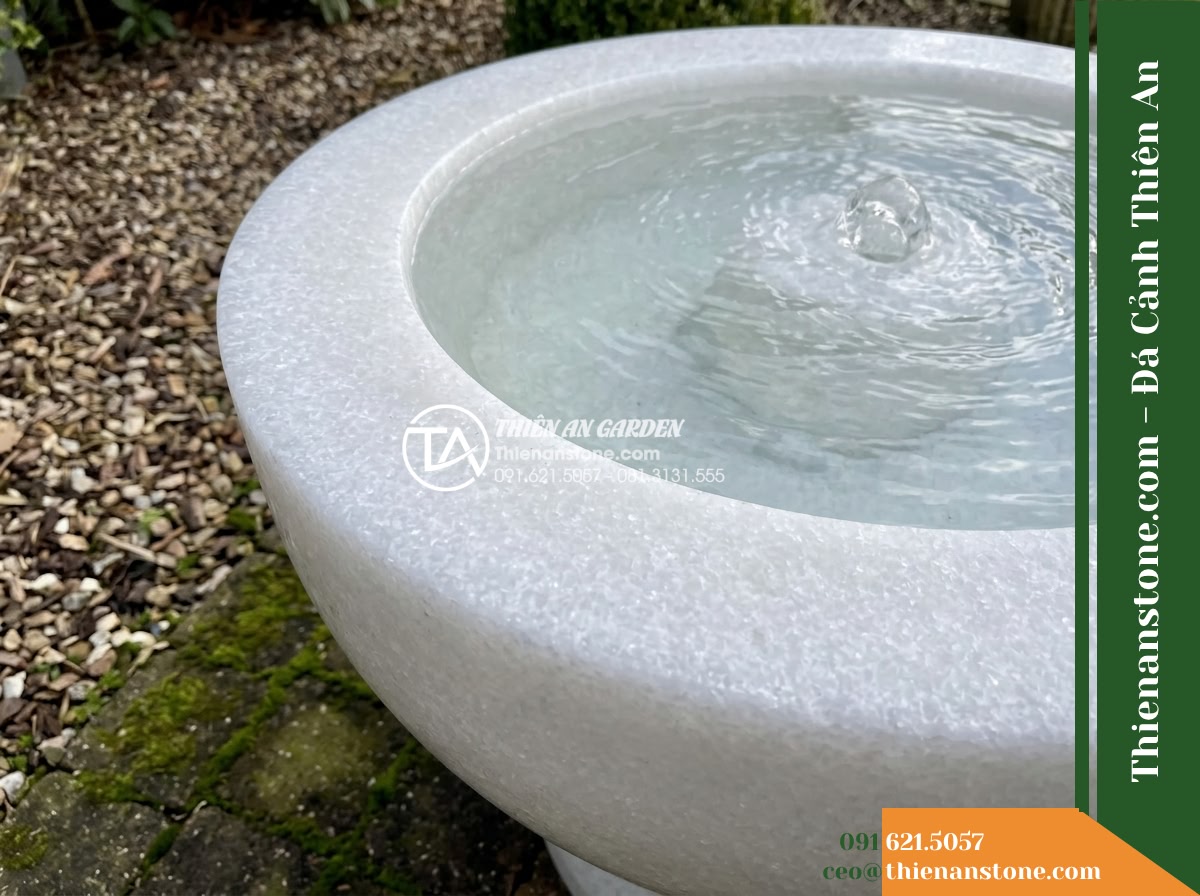 Đài Phun Bát Sâu Lòng Trào Nhẹ, Bát D75cm Cao 65cm