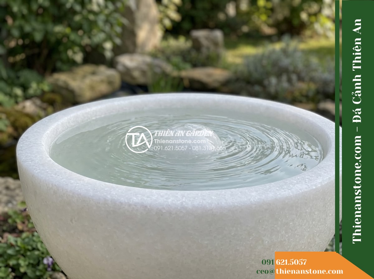 Đài Phun Bát Sâu Lòng Trào Nhẹ, Bát D75cm Cao 65cm