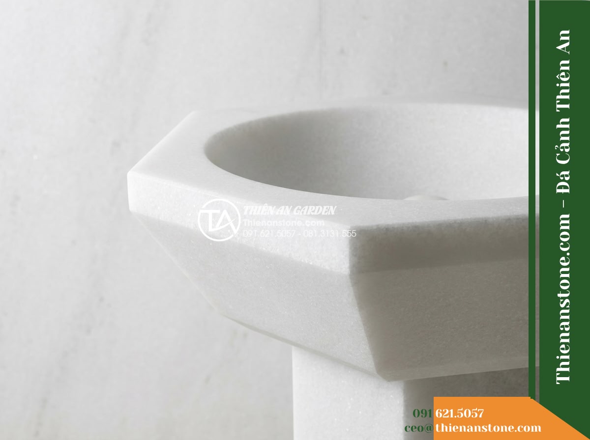 Đài Phun Trắng Sáng Cắt Doa Tinh Tế, Bát D1.2m Cao 1.7m - Hình 11 Đài Phun Trắng Sáng Cắt Doa Tinh Tế, Bát D1.2m Cao 1.7m - Isolated detailed composition focusing solely on the pure geometric contours of