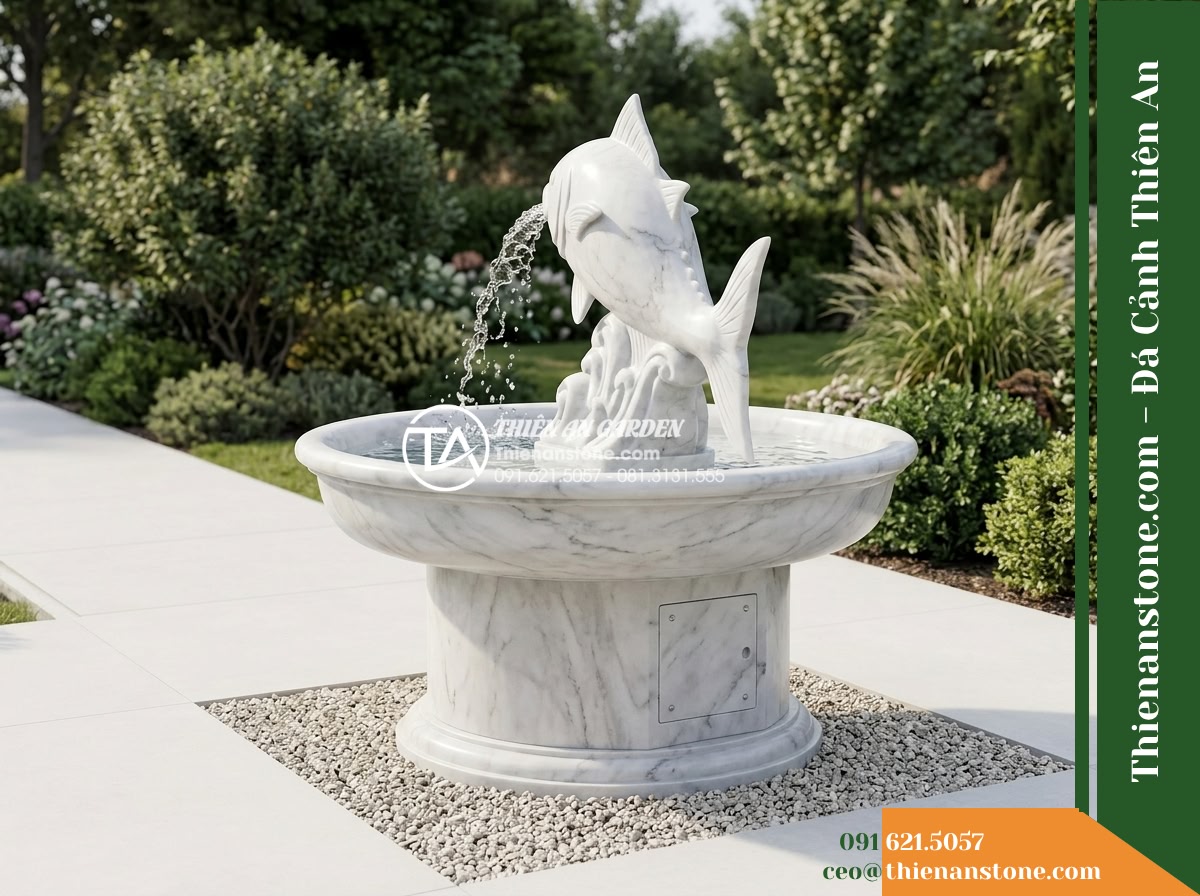 Đài Phun Tượng Cá Ngừ Phun Nước, Bát D1.1m Cao 1.7m