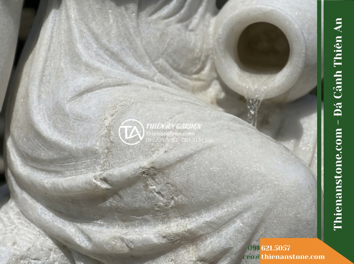 Đài Phun Tượng Nữ Thần Nghiêng Bình Nước, Bát D1.4m Cao 2m