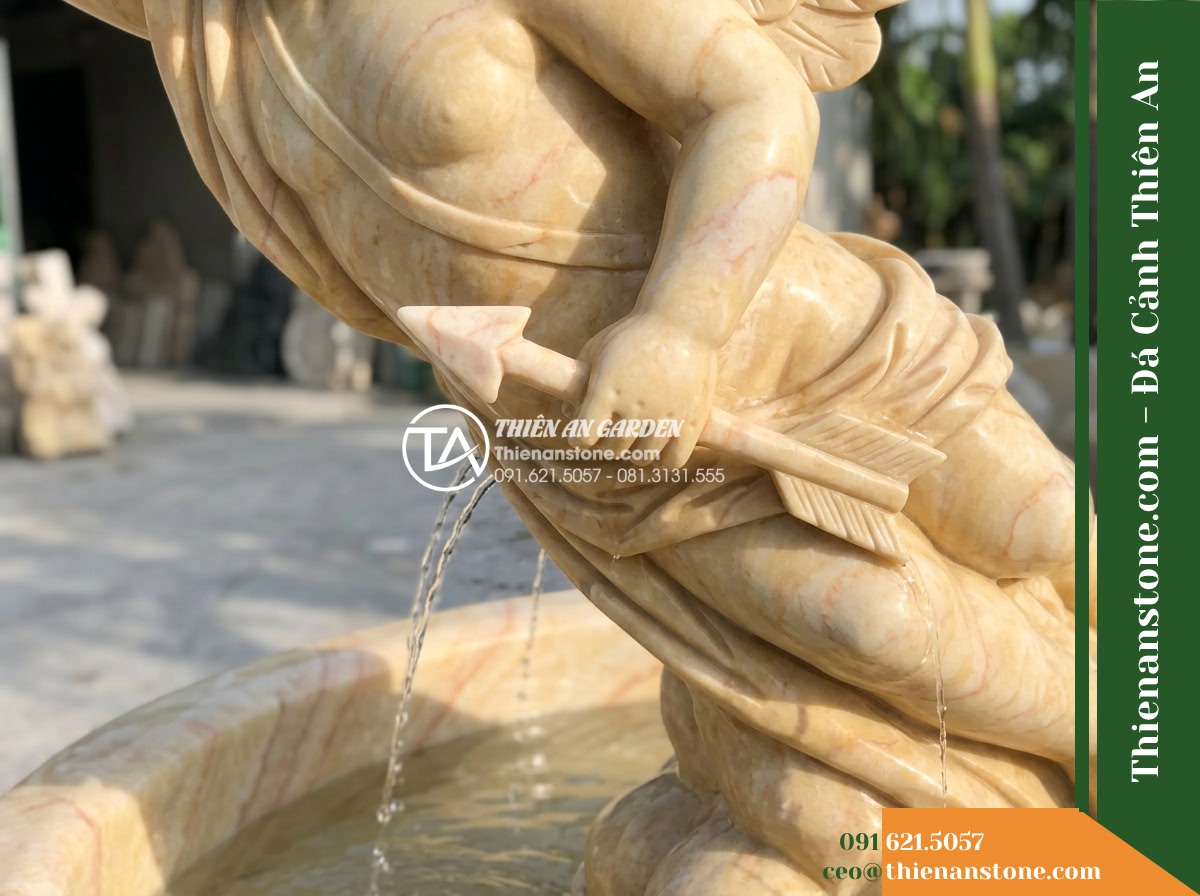 Đài Phun Tượng Thần Tình Yêu Cầm Tên, Bát D1.2m Cao 1.8m