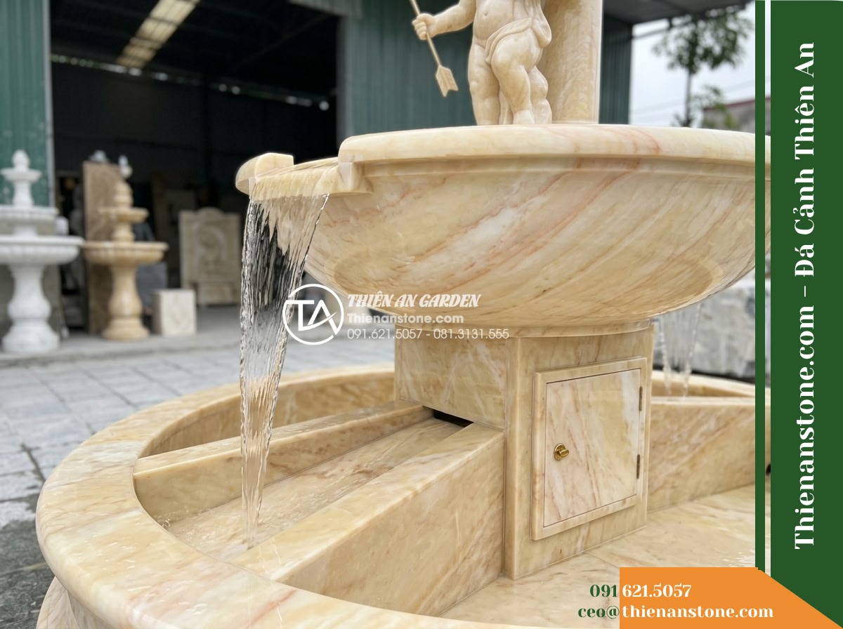 Đài Phun Tượng Thần Tình Yêu Cầm Tên, Bát D1.2m Cao 1.8m