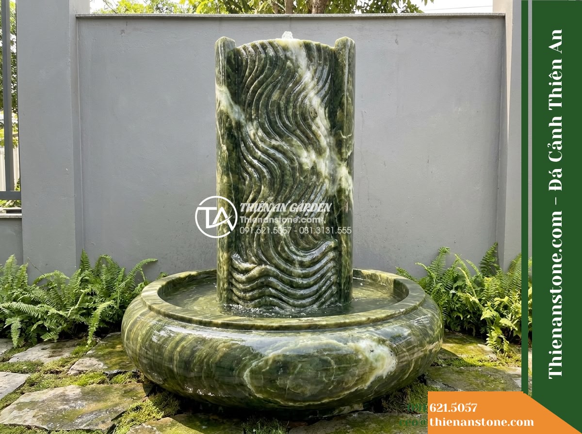 Đài Phun Xanh Dương Vân Sóng Nước, Bát D1.2m Cao 1.6m