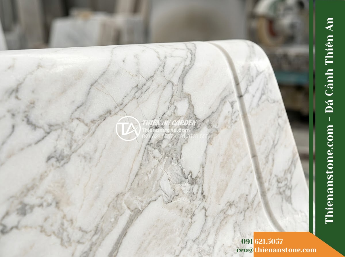 Ghế Đá Công Viên Có Tựa Thấp Tĩnh Sơn 140x45x75cm – Đá Đen Cẩm Thạch
