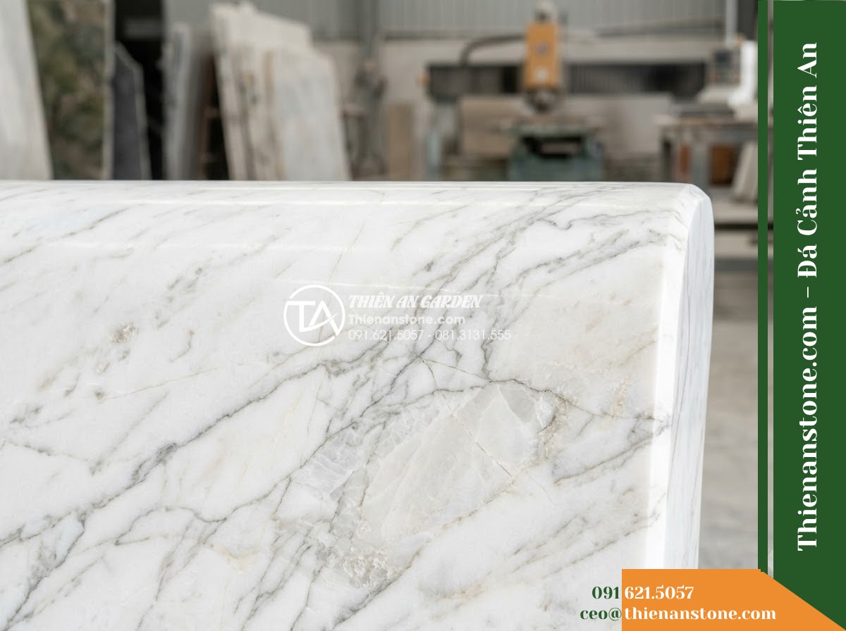 Ghế Đá Công Viên Không Tựa Mặt Phẳng Minh Sơn 160x45x45cm – Đá Xanh Cẩm Thạch