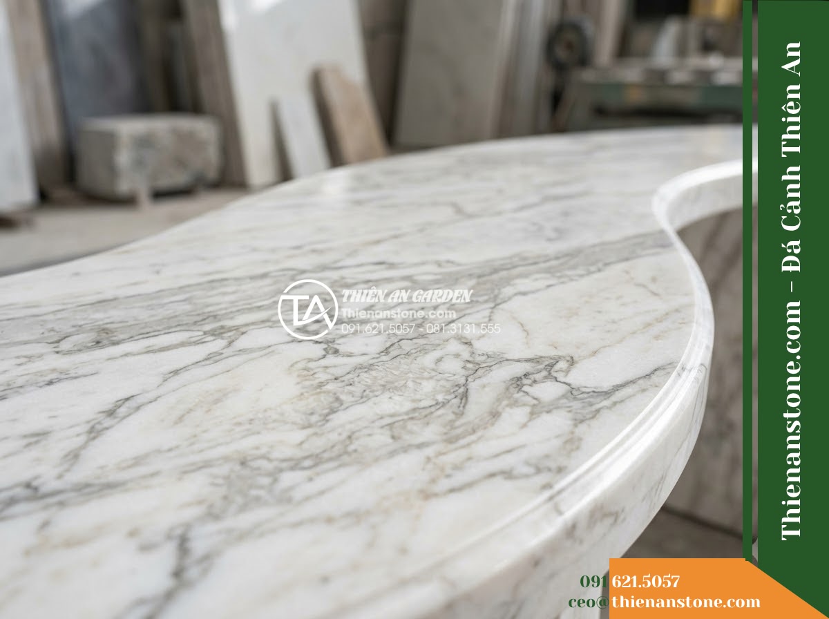 Ghế Đá Granite Nguyên Khối Đại Phát – Kích thước 180 x 48 x 45 cm – Kiểu dáng mặt cong nhẹ, cạnh vát thanh thoát. Chất liệu đá granite