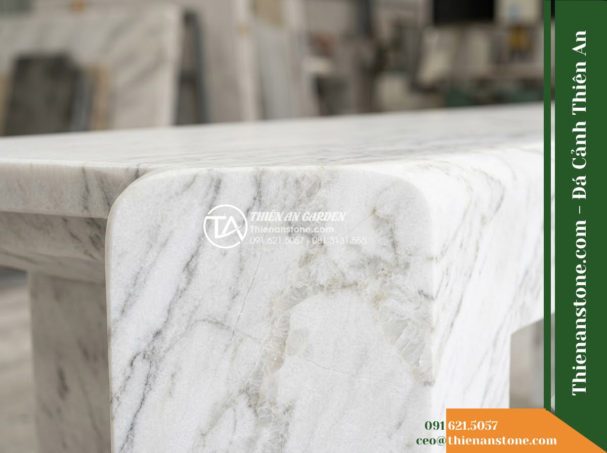 Ghế Đá Granite Nguyên Khối Hải Đăng – Kích thước 190 x 45 x 46 cm – Kiểu dáng dài thanh thoát, chân hộp thu gọn. Chất liệu đá granite