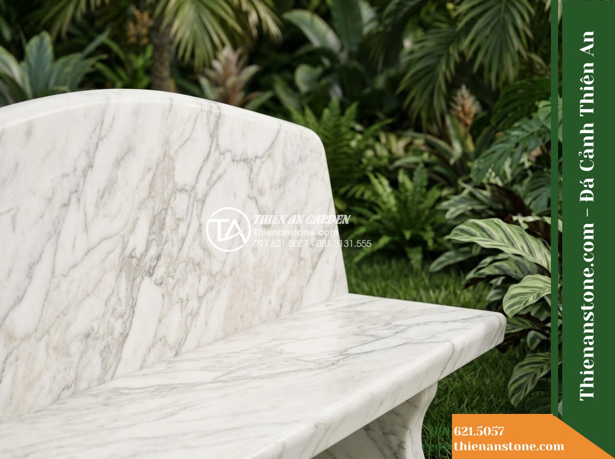 Ghế Đá Granite Nguyên Khối Thành Đạt – Kích thước 180 x 46 x 45 cm – Kiểu dáng cạnh vuông, chân chữ U liền khối. Chất liệu đá granite