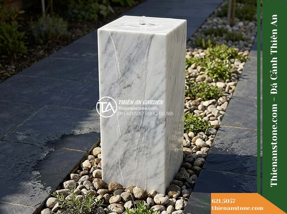 Trụ Phun Chữ Nhật Phẳng Mặt, 40x25cm Cao 1m