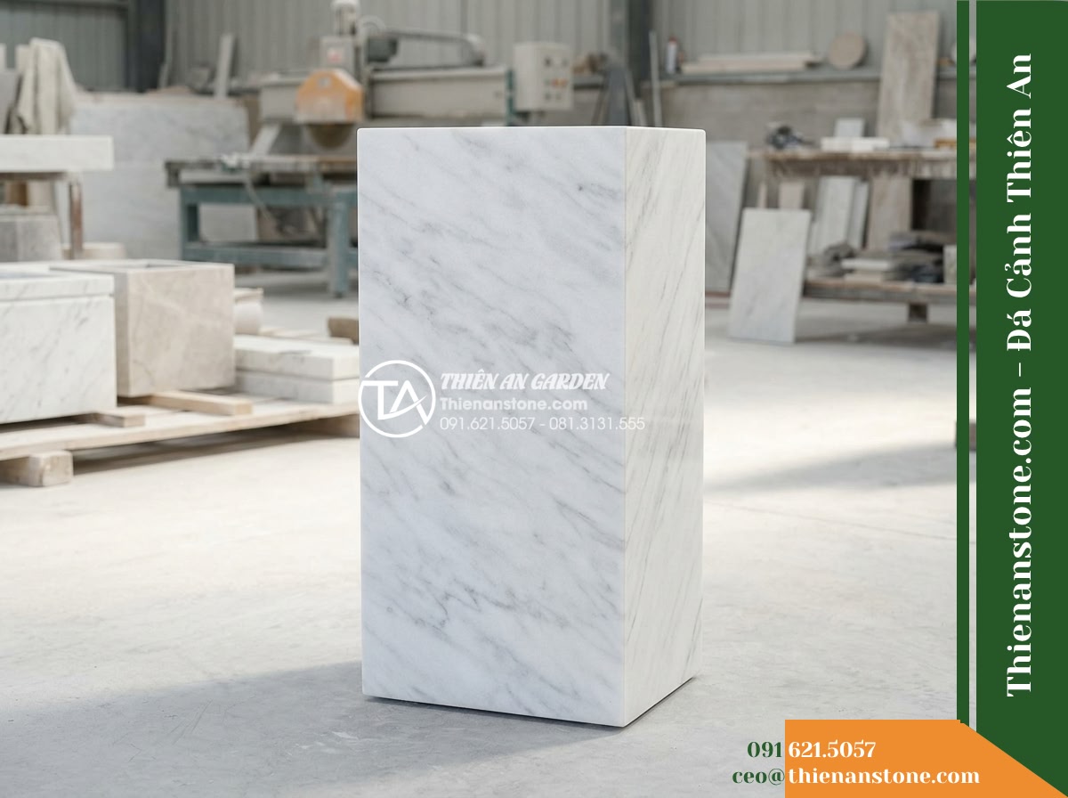 Trụ Phun Chữ Nhật Phẳng Mặt, 40x25cm Cao 1m - Hình 11 Trụ Phun Chữ Nhật Phẳng Mặt, 40x25cm Cao 1m - Comparative standalone product view of the 40x25cm rectangular flat-top stone wa