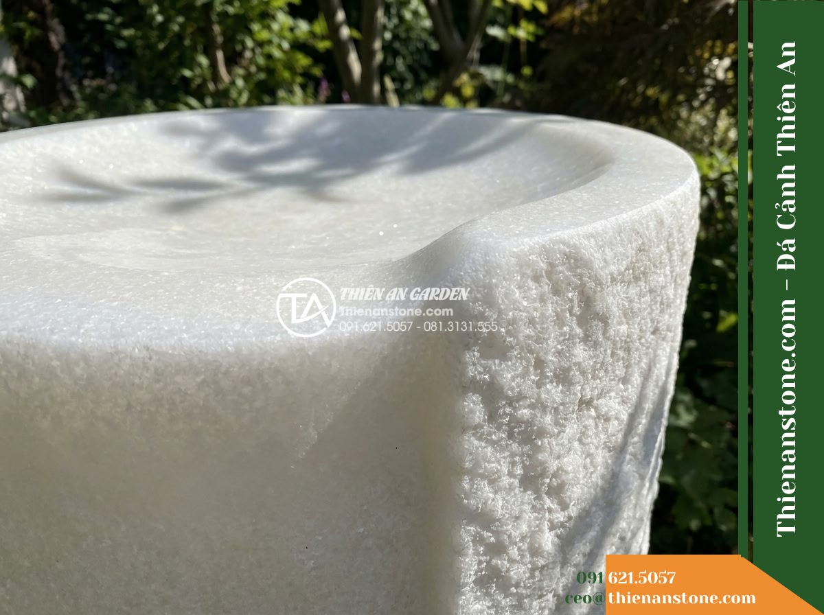 Trụ Phun Đỉnh Trũng Bát Bo Cong, Khò Cạnh D45cm Cao 90cm